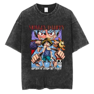 HOW FAR WE'VE COME" - One Piece- GEAR 5 - Anime Monkey D. Luffy Vintage Washed Oversized T-Shirts