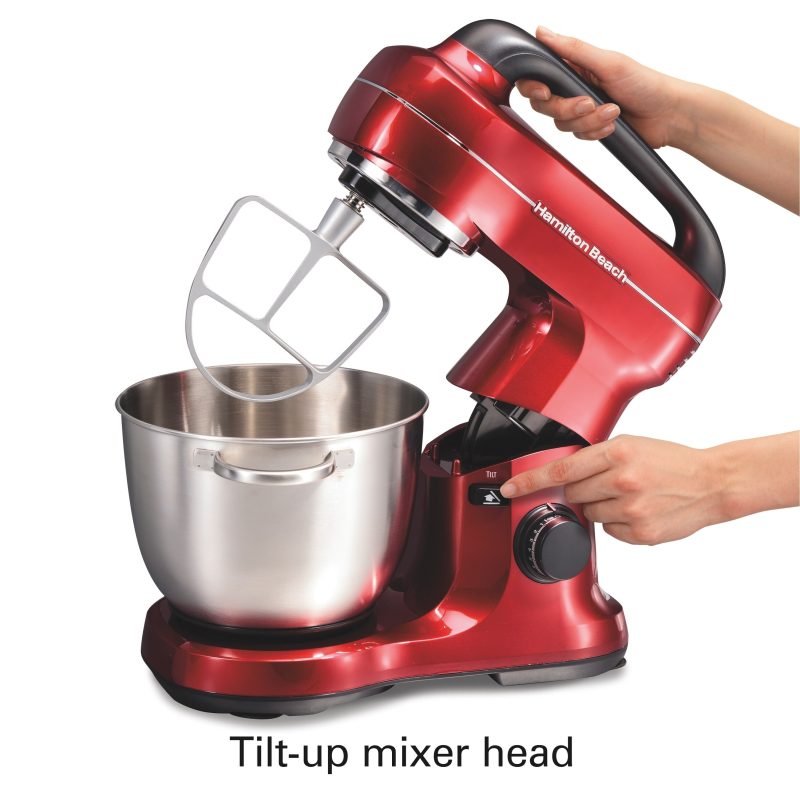 Hamilton Beach 4 Qt. 7-Speed Tilt Head Stand Mixer Red - Image 6