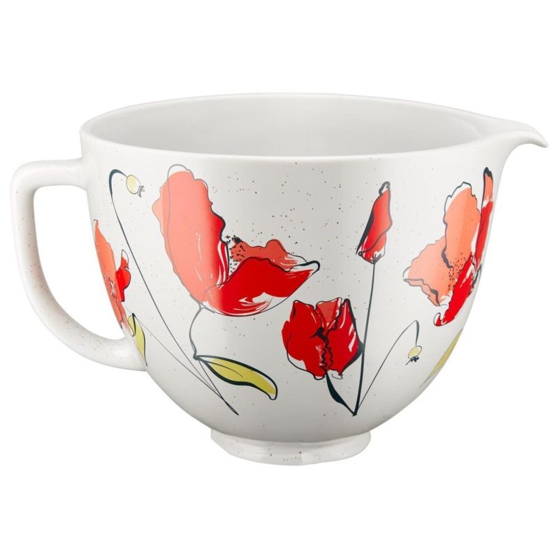 KitchenAid 5 Quart Poppy Ceramic Stand Mixer Bowl - Image 2