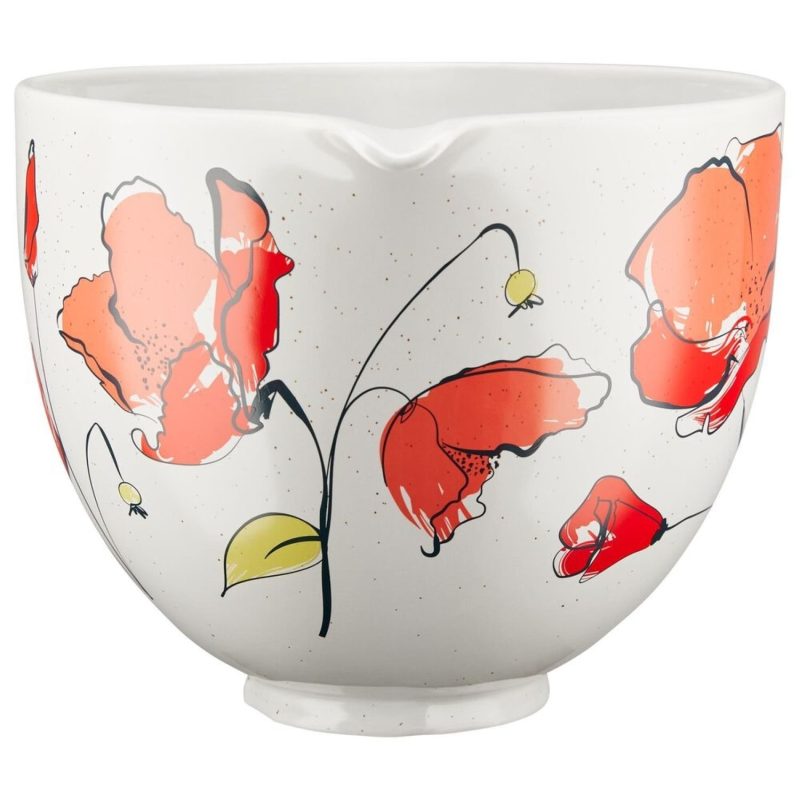 KitchenAid 5 Quart Poppy Ceramic Stand Mixer Bowl - Image 3