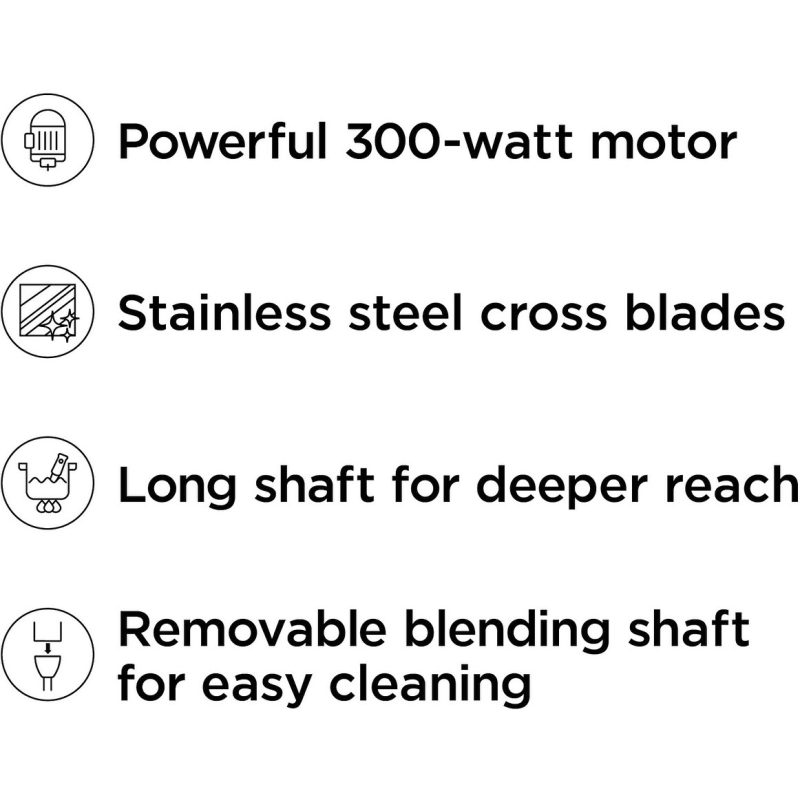 Chefman&8239Immersion Stick Hand Blender with Stainless Steel Blades, Red - Image 5