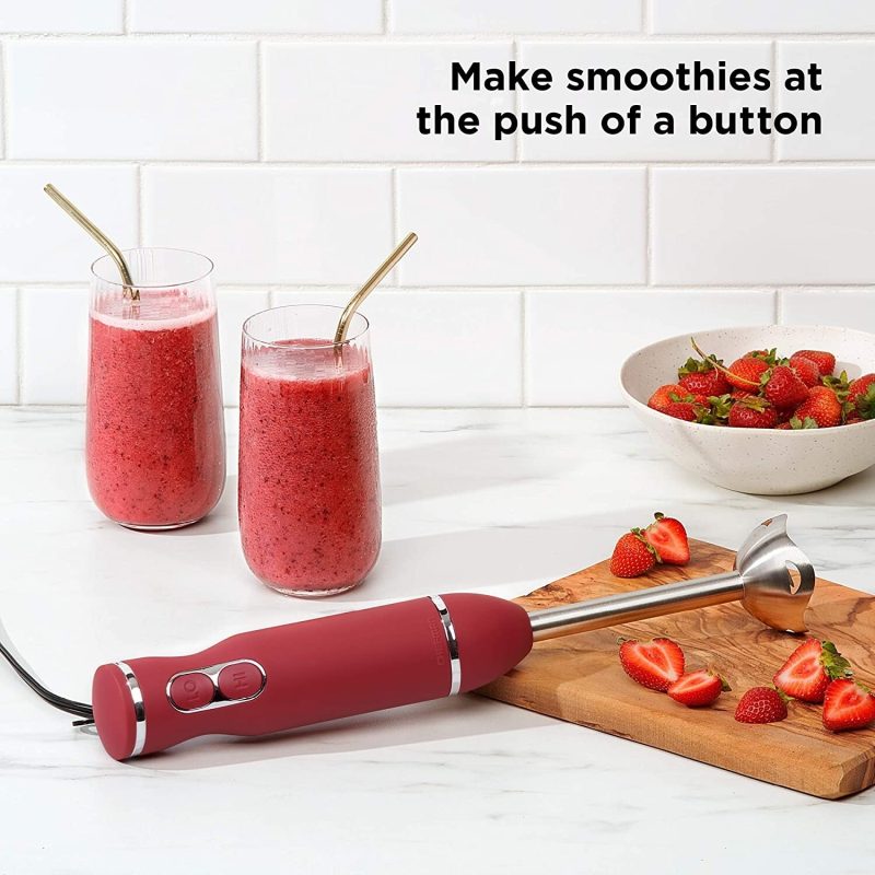 Chefman&8239Immersion Stick Hand Blender with Stainless Steel Blades, Red - Image 6